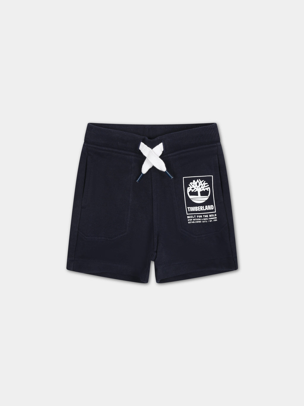 Blue shorts for baby boy with logo